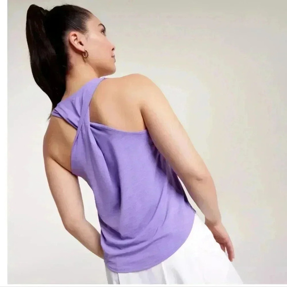 NWT Calia Women's Twist Back Tank Top Sleeveless Heathered Purple Size Medium - Picture 1 of 6